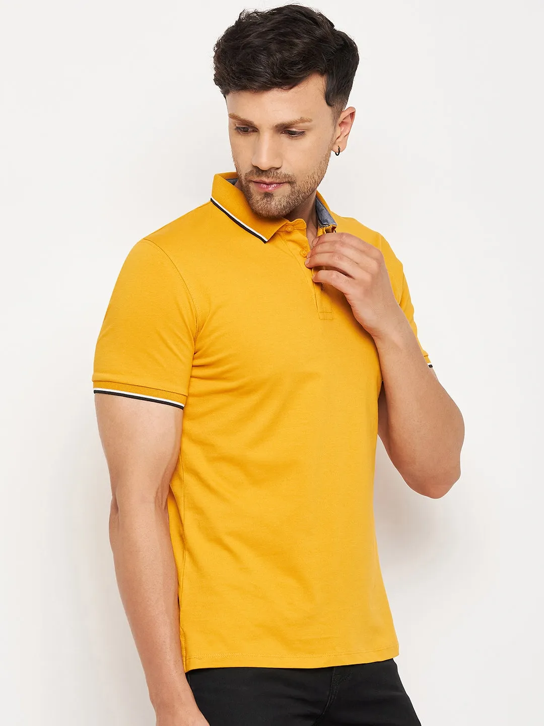 Camla Mustard T- Shirt For Men