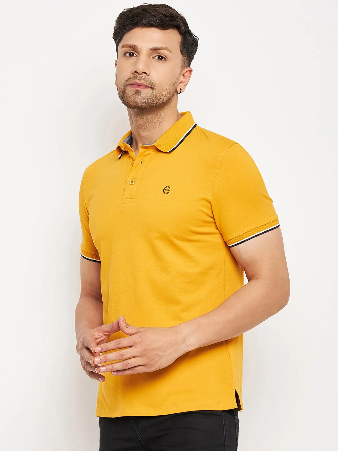 Camla Mustard T- Shirt For Men