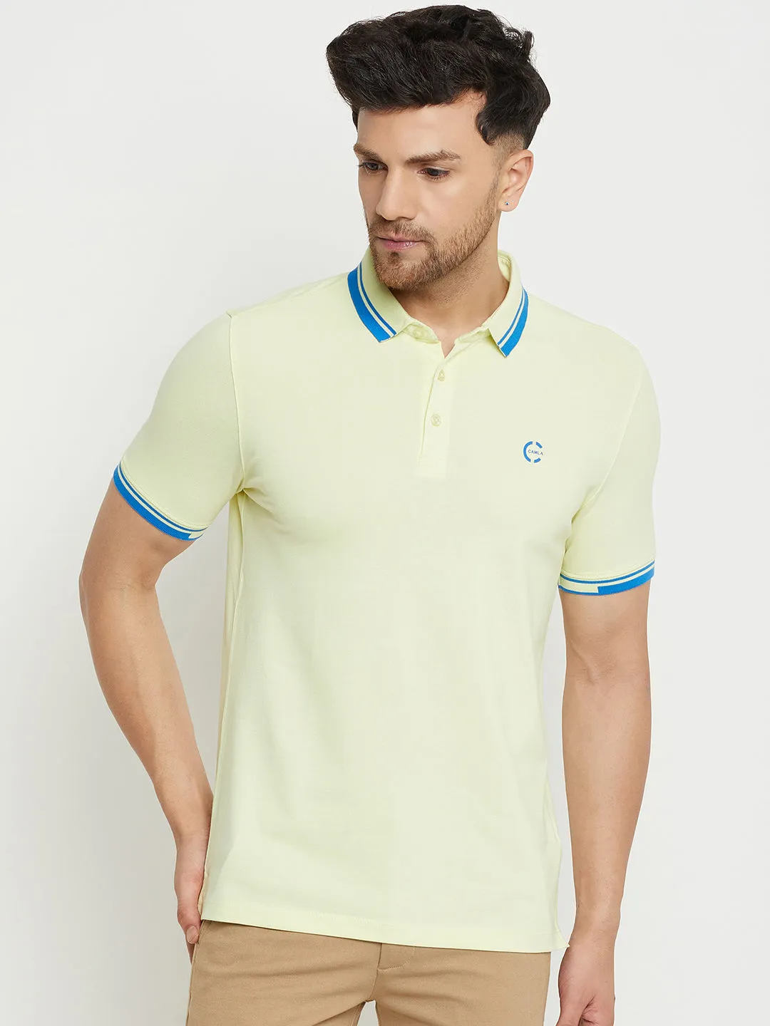 Camla Yellow T -Shirt For Men