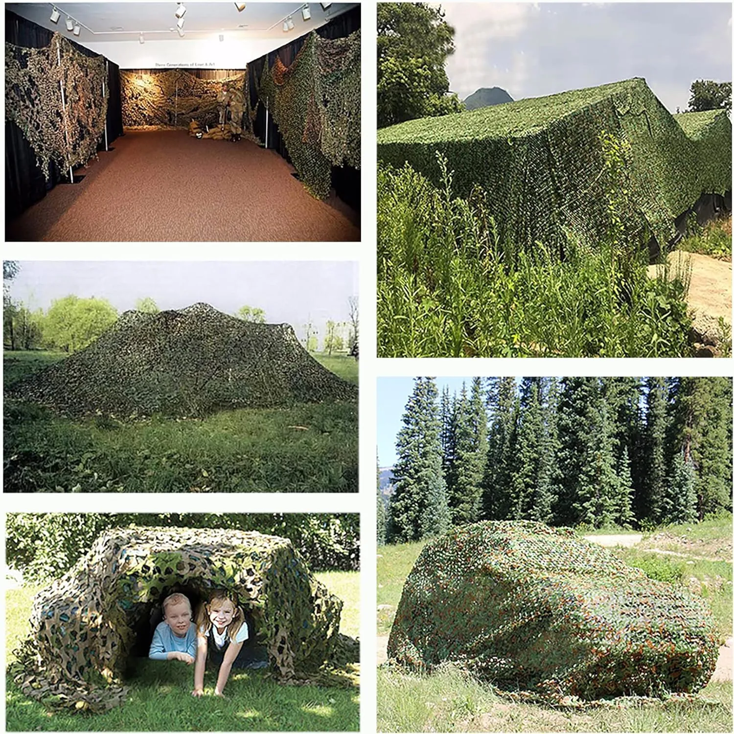 Camouflage Net Camo Netting Blinds Dual Mesh for Hunt Decor Courtyard Sunshade Camp Photo Farm Factory Shelter Car Concealment Party Exhibit Backdrop Paintball Curtain Ceiling Fence Canopy Cover