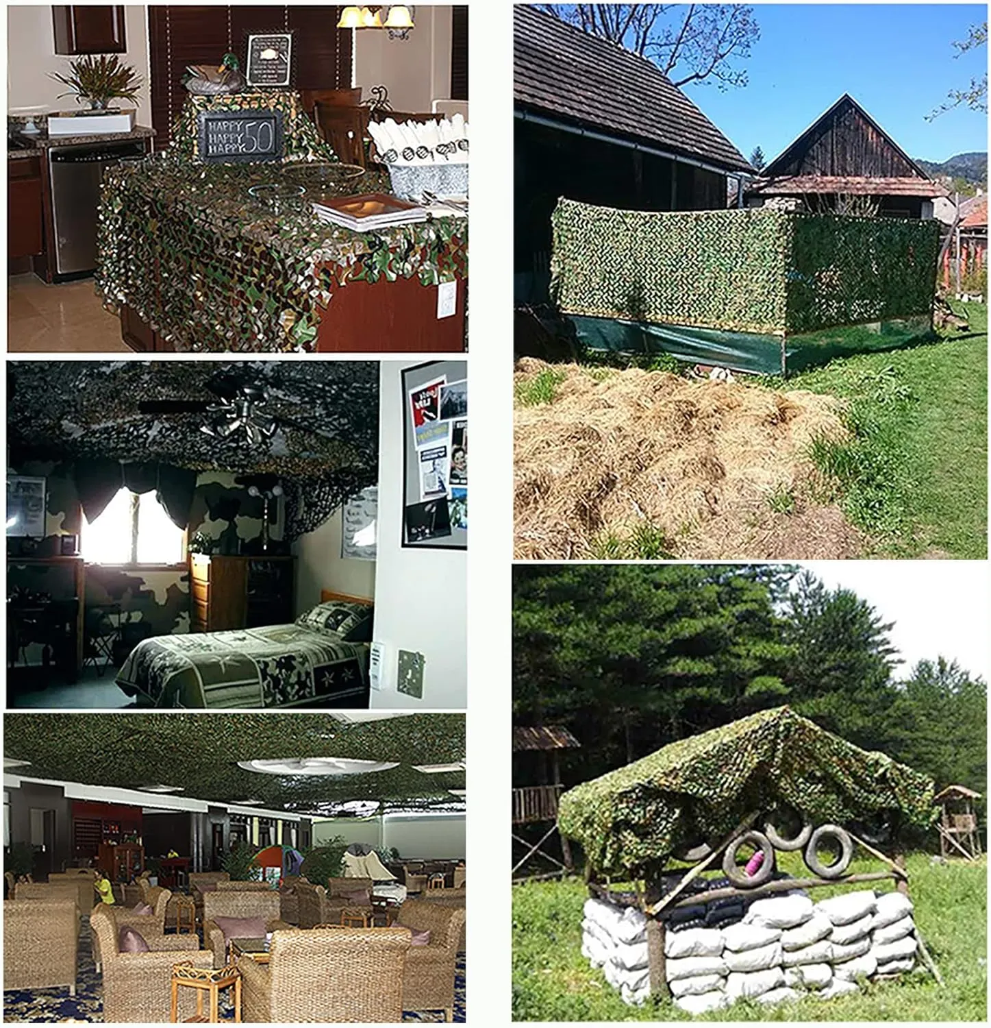 Camouflage Net Camo Netting Blinds Dual Mesh for Hunt Decor Courtyard Sunshade Camp Photo Farm Factory Shelter Car Concealment Party Exhibit Backdrop Paintball Curtain Ceiling Fence Canopy Cover