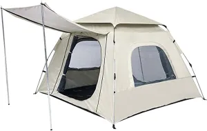 Camping Dome Tent for 2-4 Person, Automatic Pop Up Family Tent Portable Waterproof Backpacking Tent with Carry Bag and Tent Foyer, for Outdoor Travel