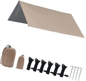 Camping Tarp Tent Tarp Waterproof Rainproof Rain Shelter Camping Canopy for Garden, BBQ, Travel, Hiking, Outdoor Activities