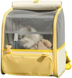Car Cat Carrier for Honda Accord Crosstour 2009-2012, Pet Carrier Travel Bag for Small Medium Cats with Mesh Ventilation, Breathable Foldable for Airplane, Car, Vet Visits,Yellow