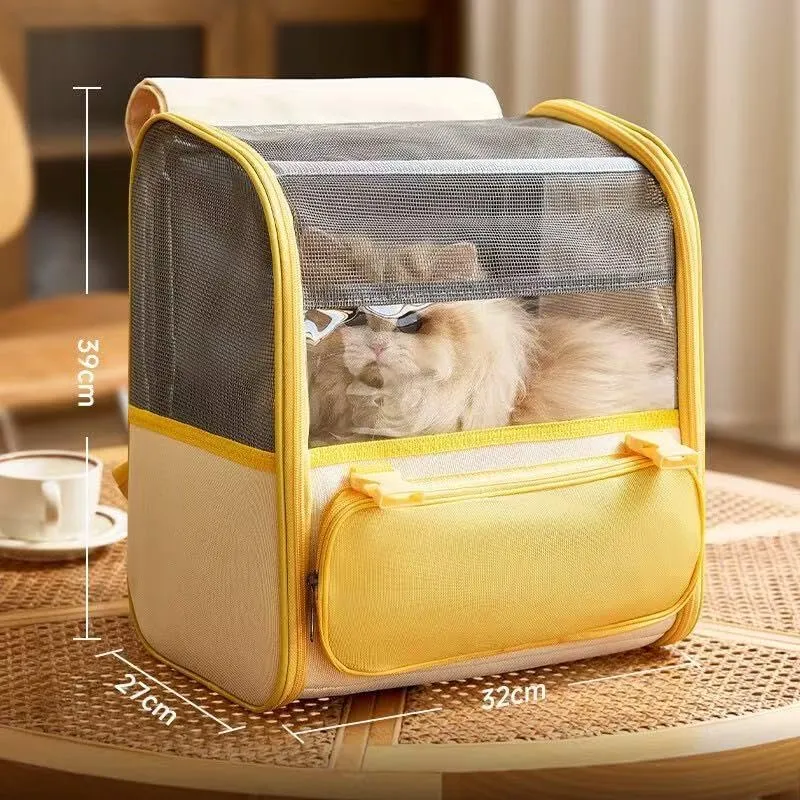 Car Cat Carrier for Honda Accord Crosstour 2009-2012, Pet Carrier Travel Bag for Small Medium Cats with Mesh Ventilation, Breathable Foldable for Airplane, Car, Vet Visits,Yellow