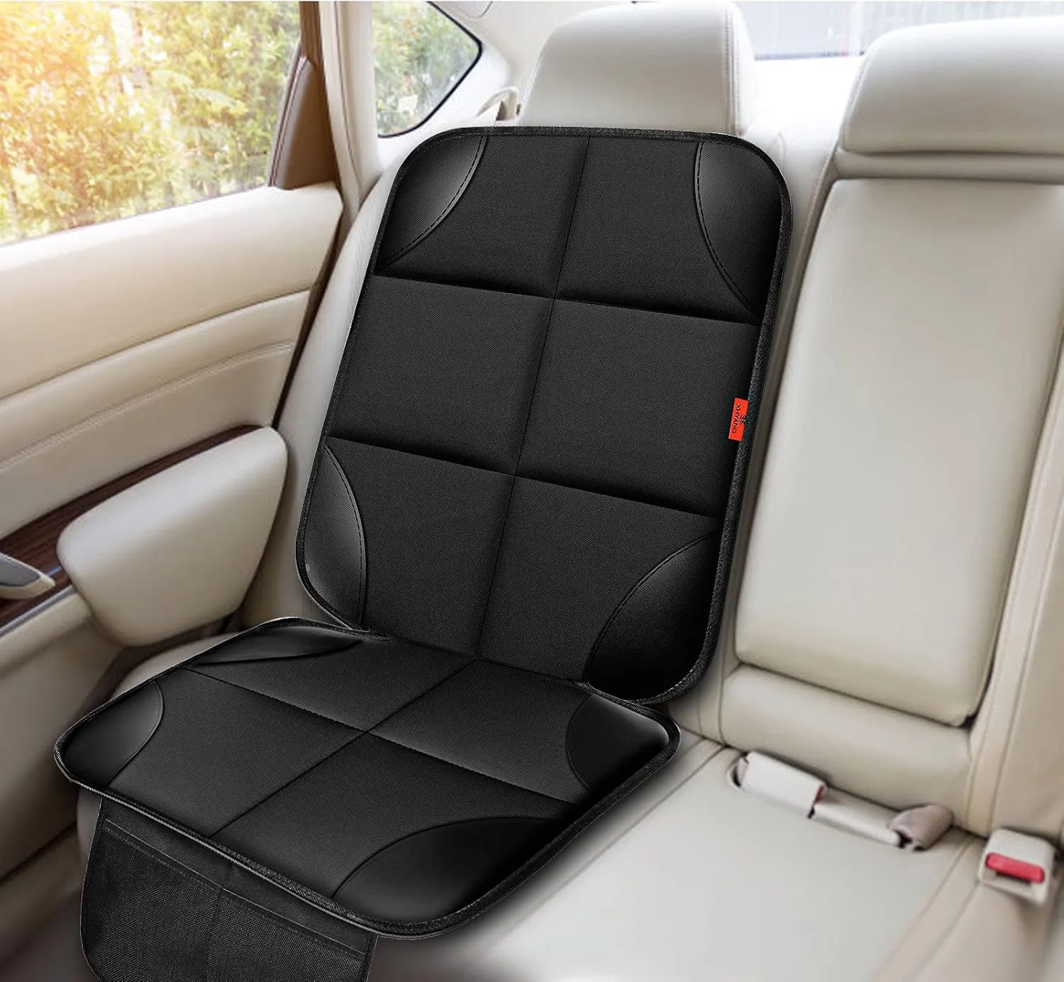 Car Seat Protector 1 Pack Car Seat Cushion Mat Thickest Padding,Waterproof 600D Fabric Car Seat Covers for Non-Slip Backing Mesh Pockets for Baby and Pet 1 Seat Protector Blue