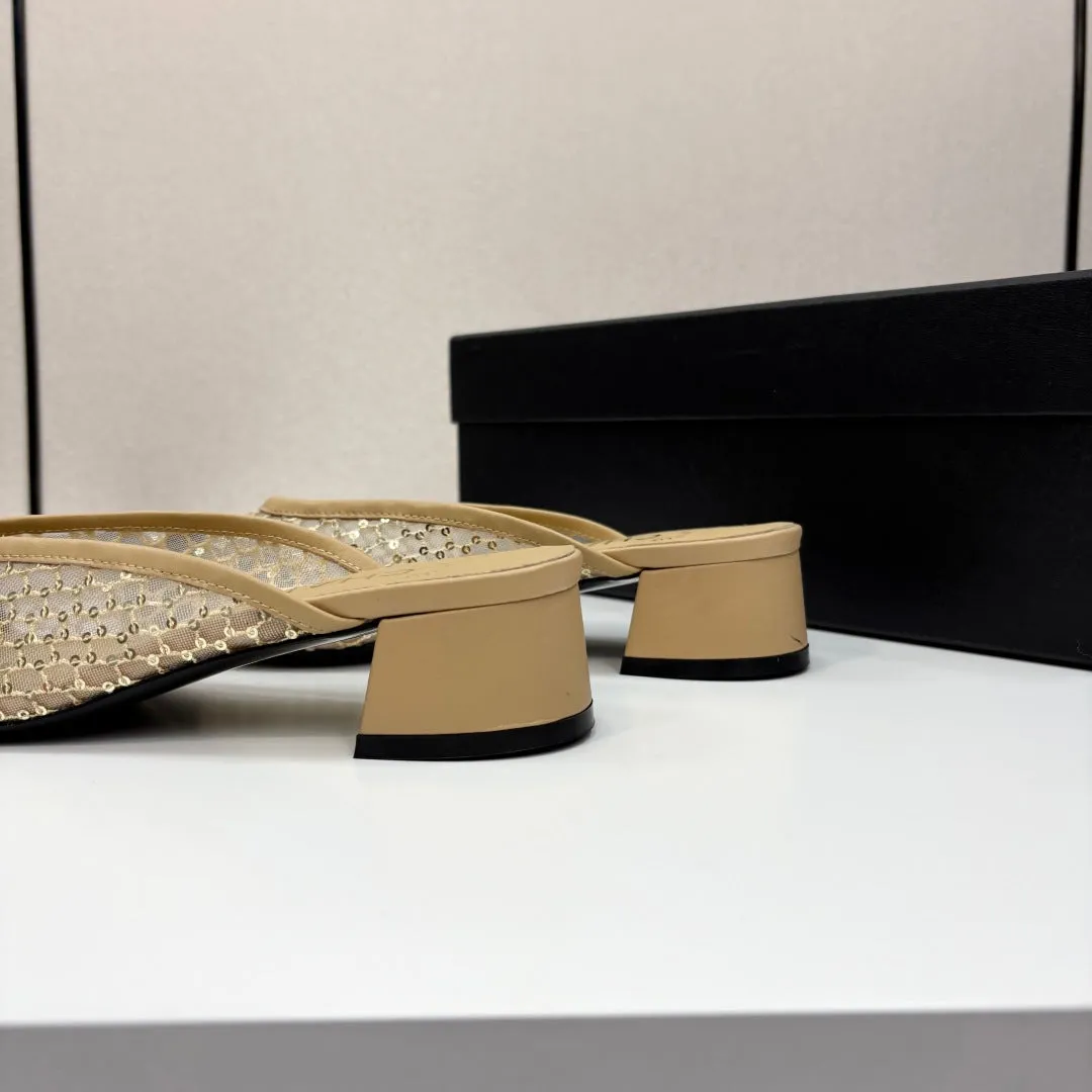 CC 25 Mule Heel Mesh and Tweed 270797