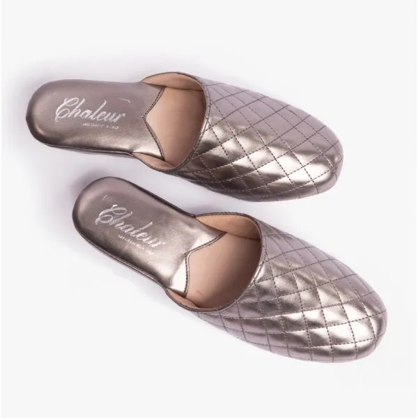 Chaleur BELLA Womens Mule Slippers Grey