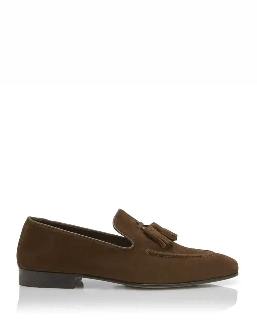 Chester Suede Tassel Loafer in Dark Brown