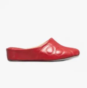 Cincasa Menorca MAHON Womens Leather Mule Slippers Red