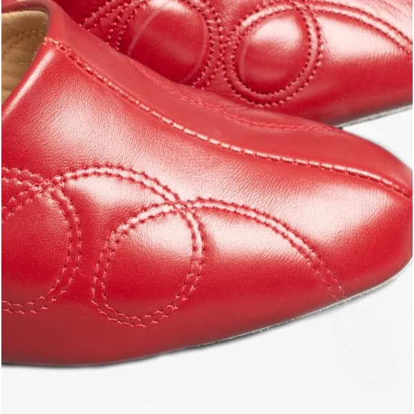 Cincasa Menorca MAHON Womens Leather Mule Slippers Red