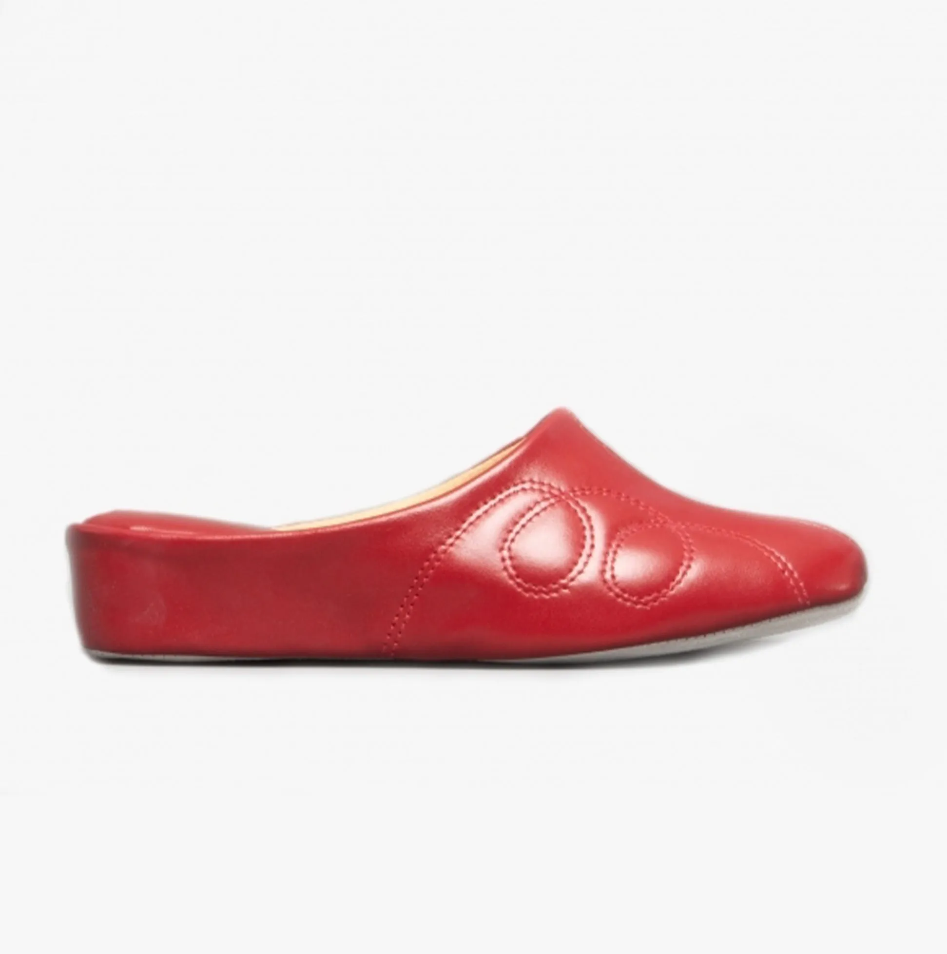 Cincasa Menorca MAHON Womens Leather Mule Slippers Red