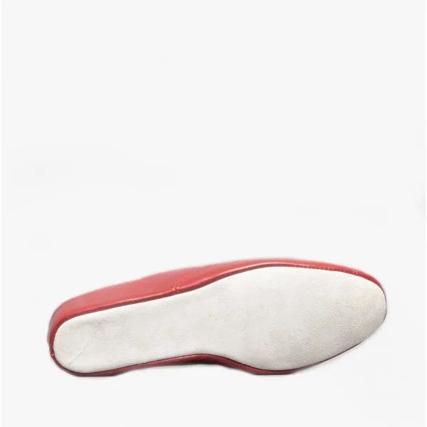 Cincasa Menorca MAHON Womens Leather Mule Slippers Red