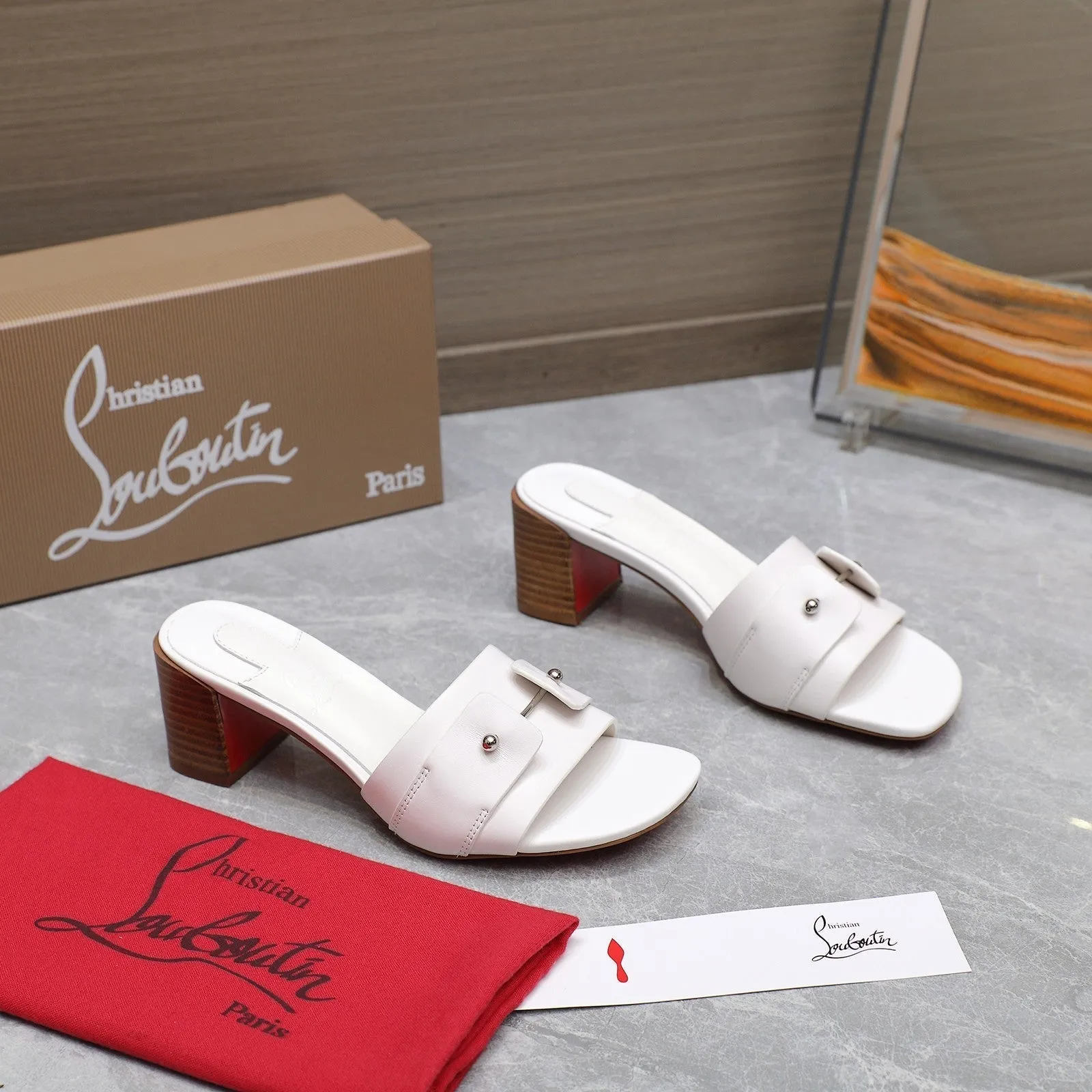 CL Mid Heel Mules Sheepskin 251553