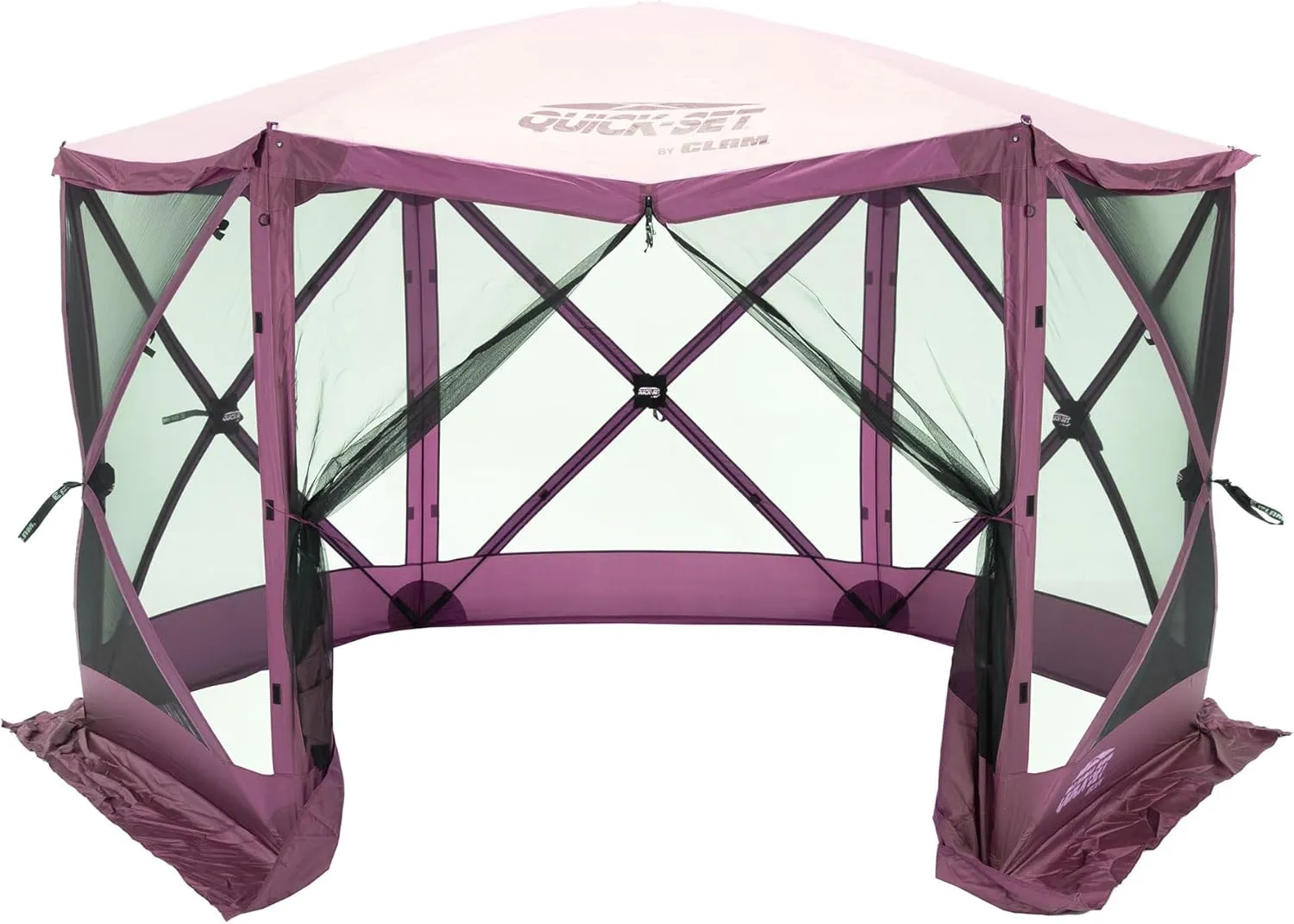 CLAM Pop Up Screen Tent, Outdoor Camping Gazebo Canopy, Escape, 11.5', Plum