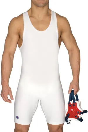 Cliff Keen Relentless Wrestling Singlet White L7943J (XXXS)