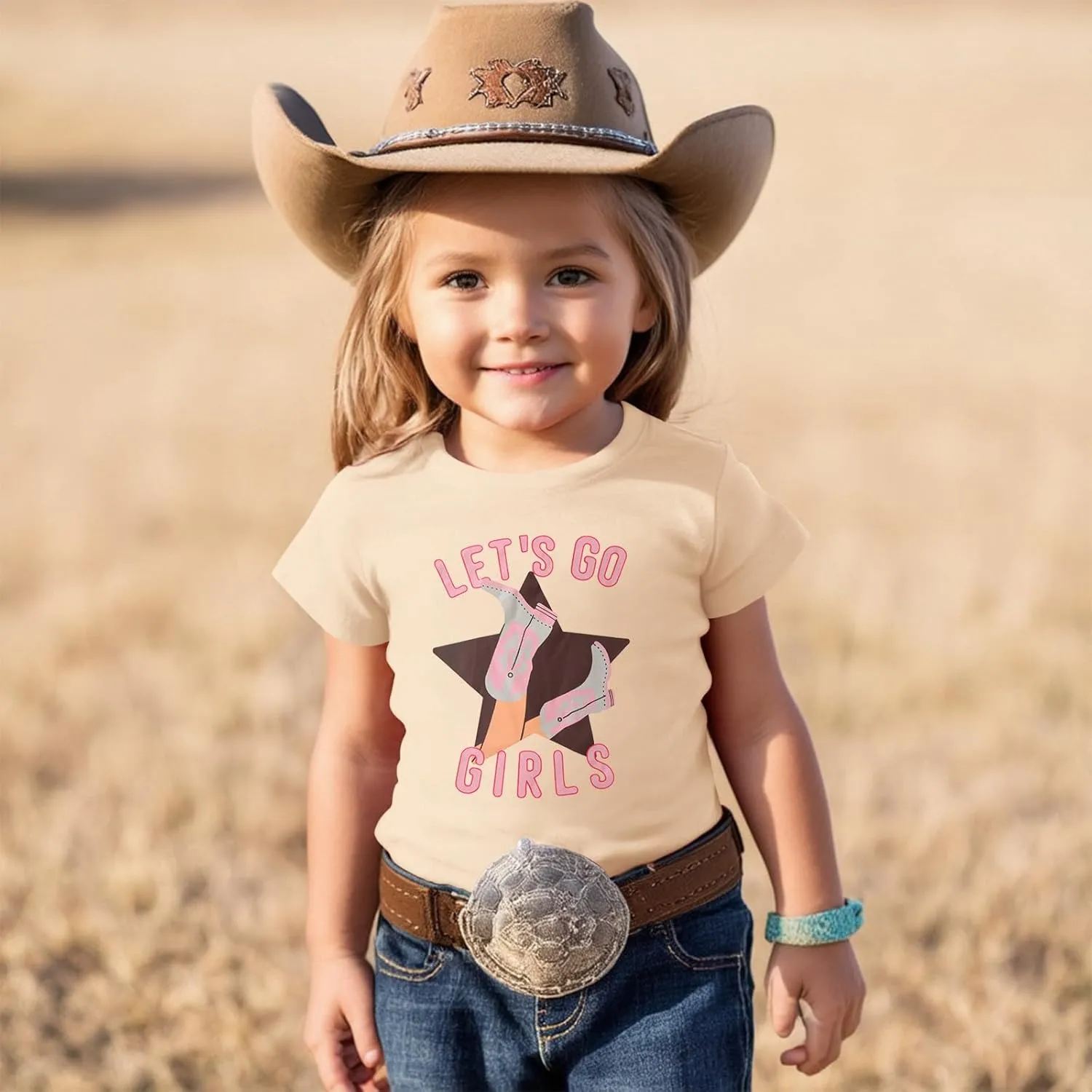 CM C&M WODRO Toddler Baby Girl Rodeo Western Cowgirl T-Shirt Funny Let’s Go Girl Boots Shirt Short Sleeve Summer Tee Tops
