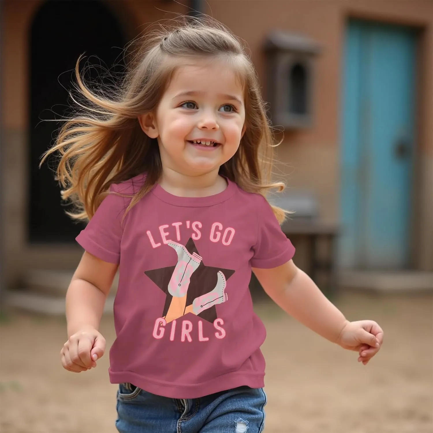 CM C&M WODRO Toddler Baby Girl Rodeo Western Cowgirl T-Shirt Funny Let’s Go Girl Boots Shirt Short Sleeve Summer Tee Tops