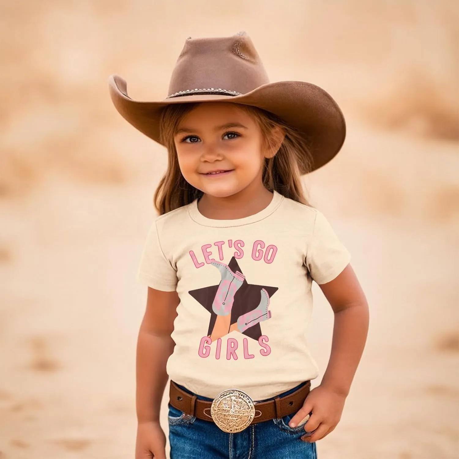 CM C&M WODRO Toddler Baby Girl Rodeo Western Cowgirl T-Shirt Funny Let’s Go Girl Boots Shirt Short Sleeve Summer Tee Tops