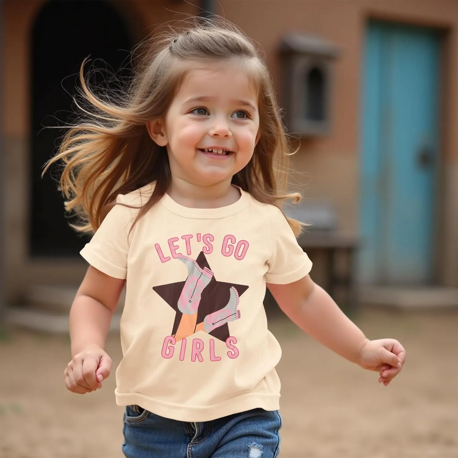 CM C&M WODRO Toddler Baby Girl Rodeo Western Cowgirl T-Shirt Funny Let’s Go Girl Boots Shirt Short Sleeve Summer Tee Tops