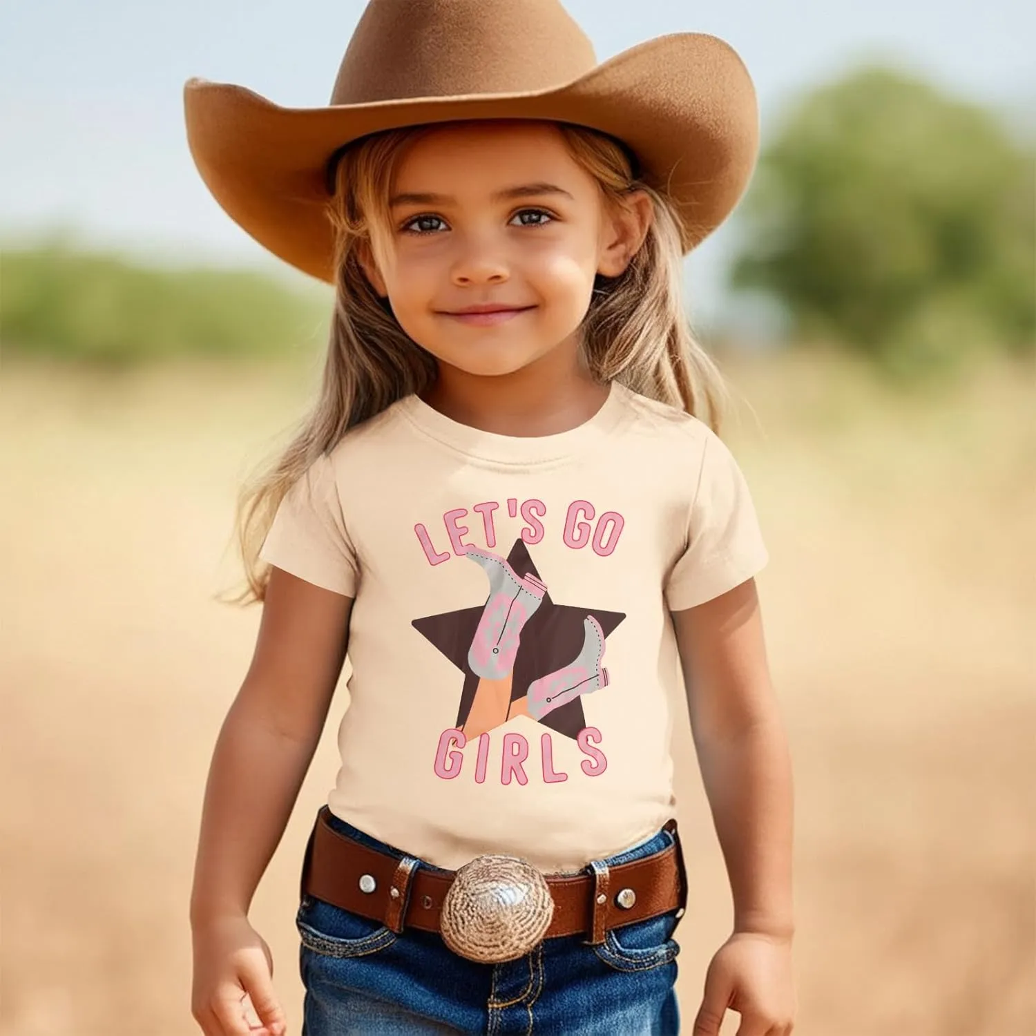 CM C&M WODRO Toddler Baby Girl Rodeo Western Cowgirl T-Shirt Funny Let’s Go Girl Boots Shirt Short Sleeve Summer Tee Tops