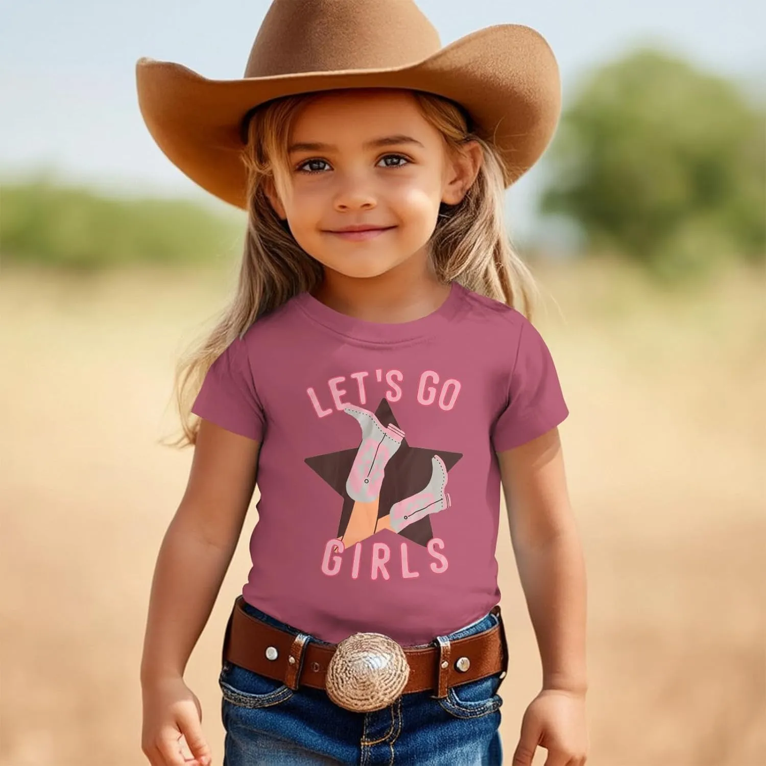 CM C&M WODRO Toddler Baby Girl Rodeo Western Cowgirl T-Shirt Funny Let’s Go Girl Boots Shirt Short Sleeve Summer Tee Tops