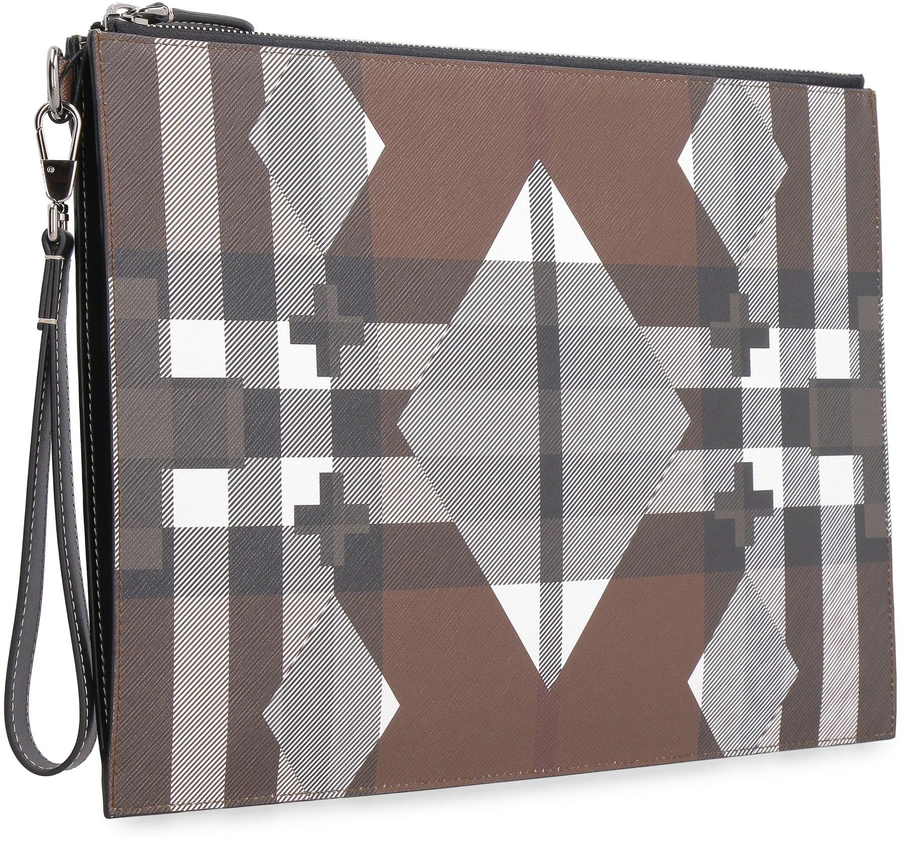 Coated canvas flat pouch
