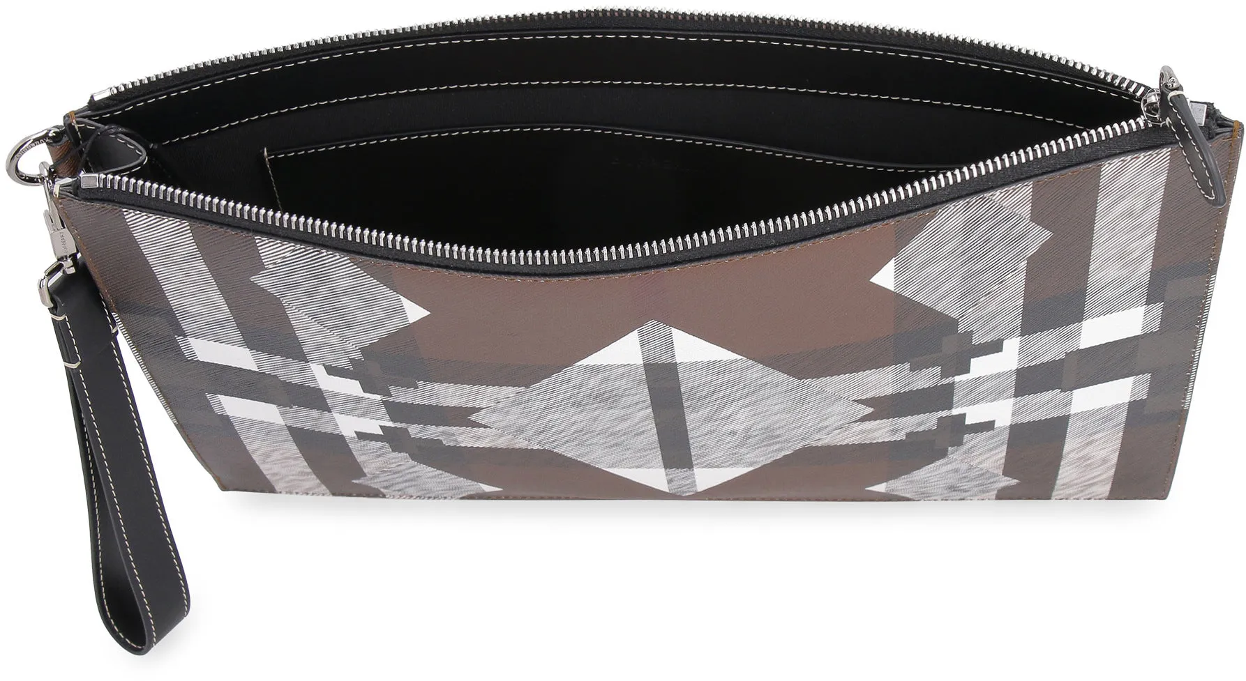 Coated canvas flat pouch