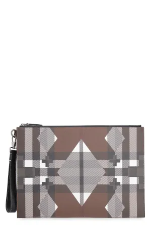Coated canvas flat pouch