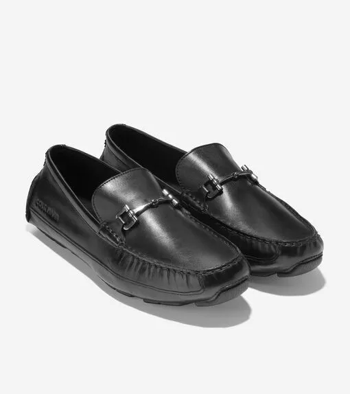 Cole Haan Men's Wyatt Bit Driver Black Leather C35783