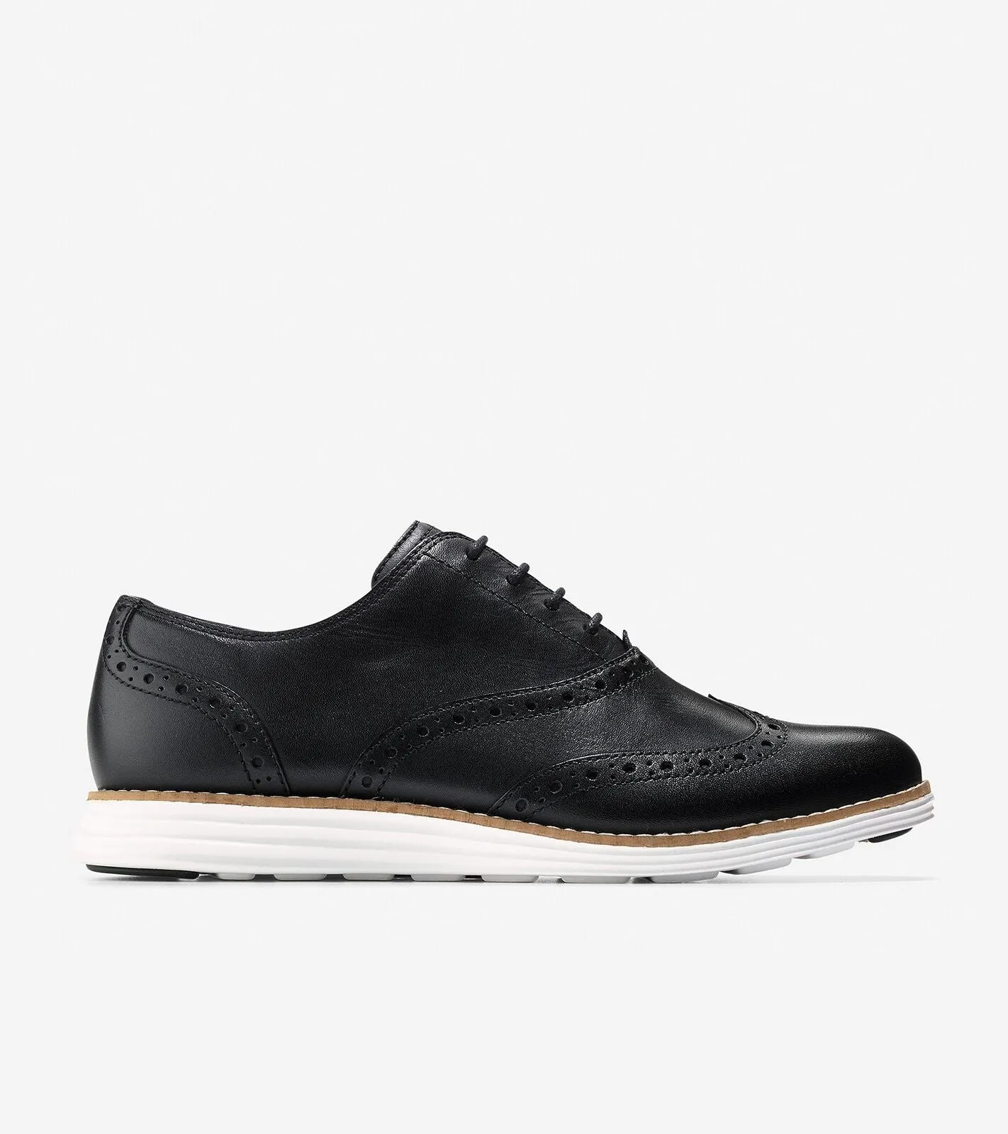 Cole Haan Women's Original Grand Wingtip Oxford Black/Optic White W02618