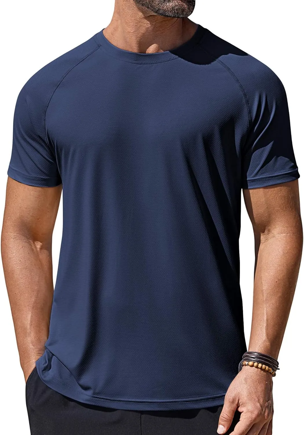 COOFANDY Mens Swim Shirt Short Sleeve UPF 50  Sun Protection Shirt Rah Guard Athletic Quick Dry T Shirts