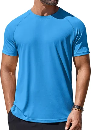 COOFANDY Mens Swim Shirt Short Sleeve UPF 50  Sun Protection Shirt Rah Guard Athletic Quick Dry T Shirts
