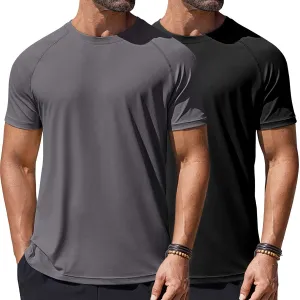 COOFANDY Mens Swim Shirt Short Sleeve UPF 50  Sun Protection Shirt Rah Guard Athletic Quick Dry T Shirts