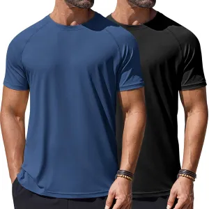 COOFANDY Mens Swim Shirt Short Sleeve UPF 50  Sun Protection Shirt Rah Guard Athletic Quick Dry T Shirts