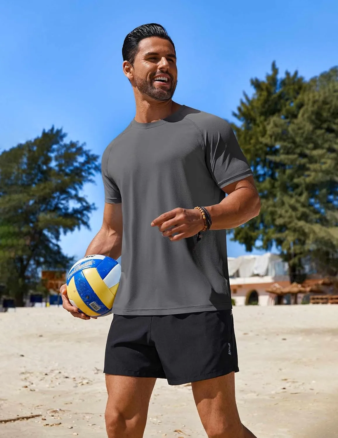COOFANDY Mens Swim Shirt Short Sleeve UPF 50  Sun Protection Shirt Rah Guard Athletic Quick Dry T Shirts