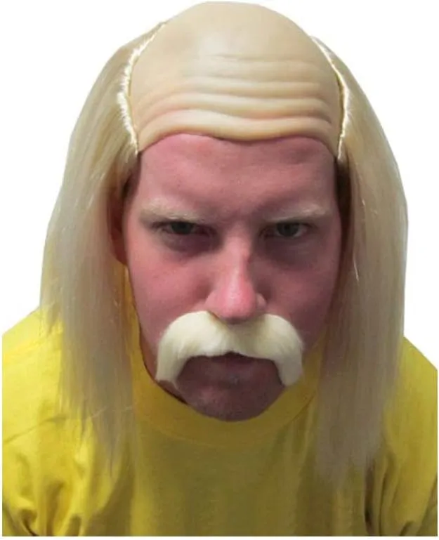 Costume Agent Adult Unisex Hulk Hogan Hulkamania Pro Wrestler Manic Halloween Wig