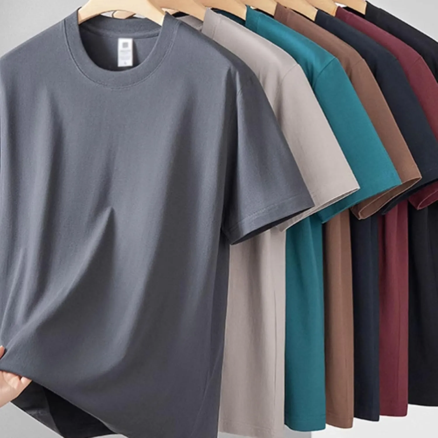 Cotton T-Shirts Womens T Shirts Plain Tops T Shirt for Men Crew Neck Tshirts Lay-Flat Collar Tshirts Classic S - 4XL