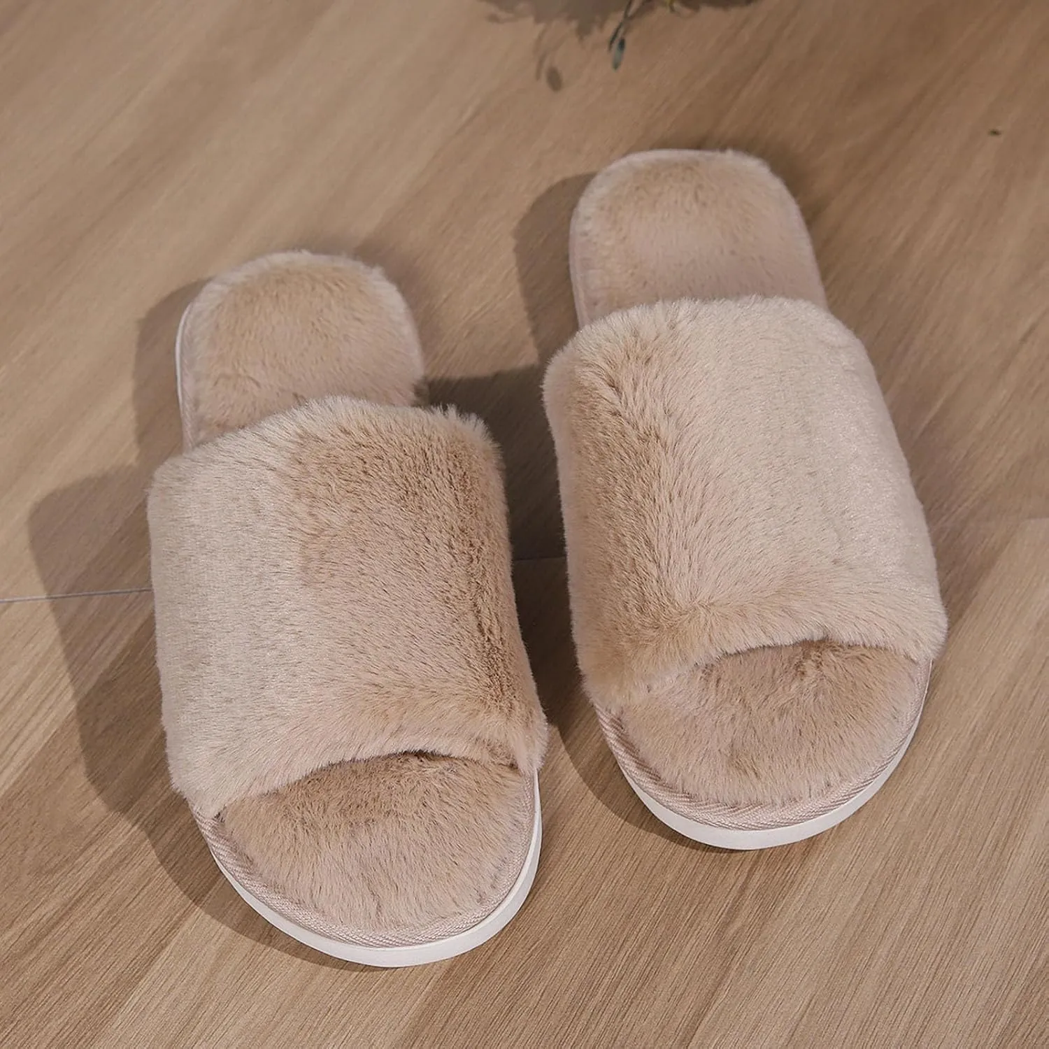 Couple Solid Color Thick Bottom Warm Non Slip Padded Home Slippers Glitter Shoes