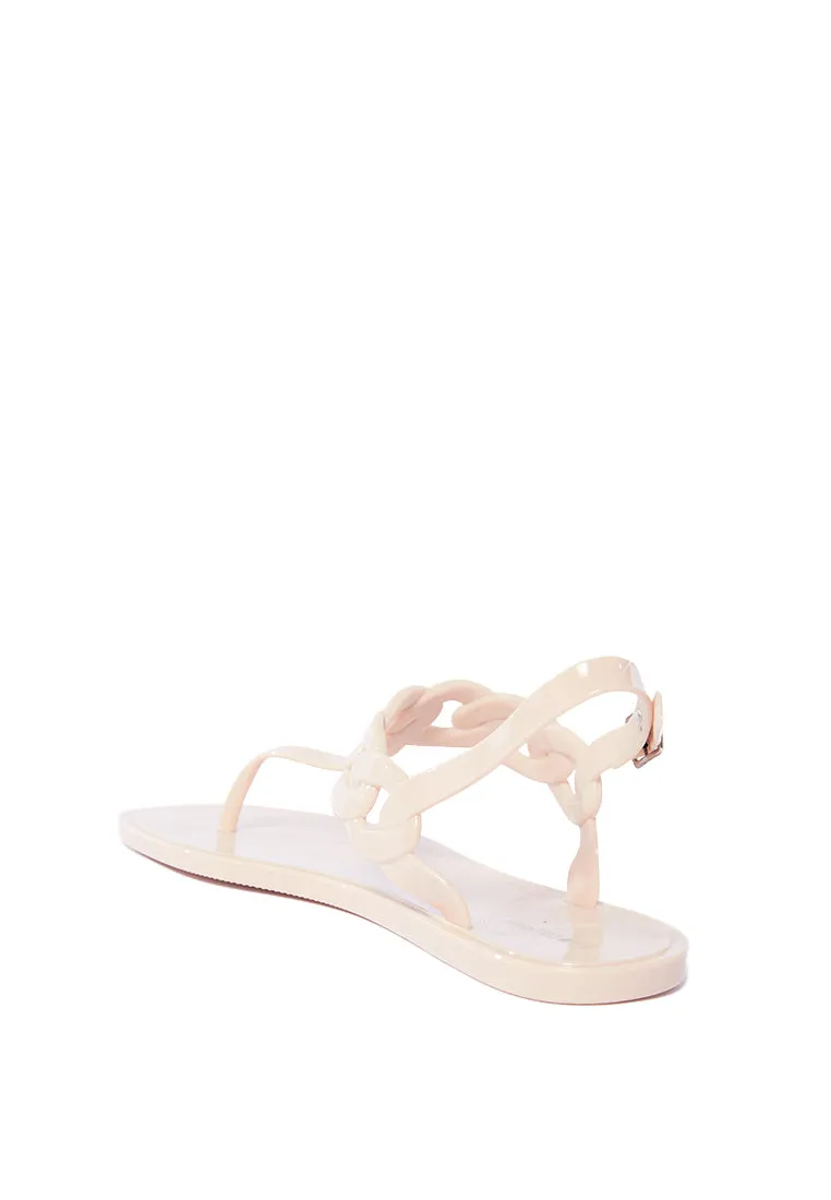 Cream Flat Sandals