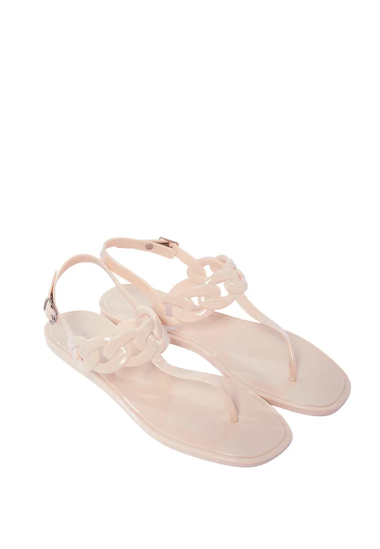 Cream Flat Sandals