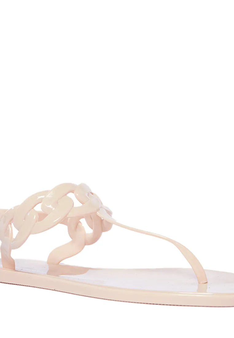 Cream Flat Sandals