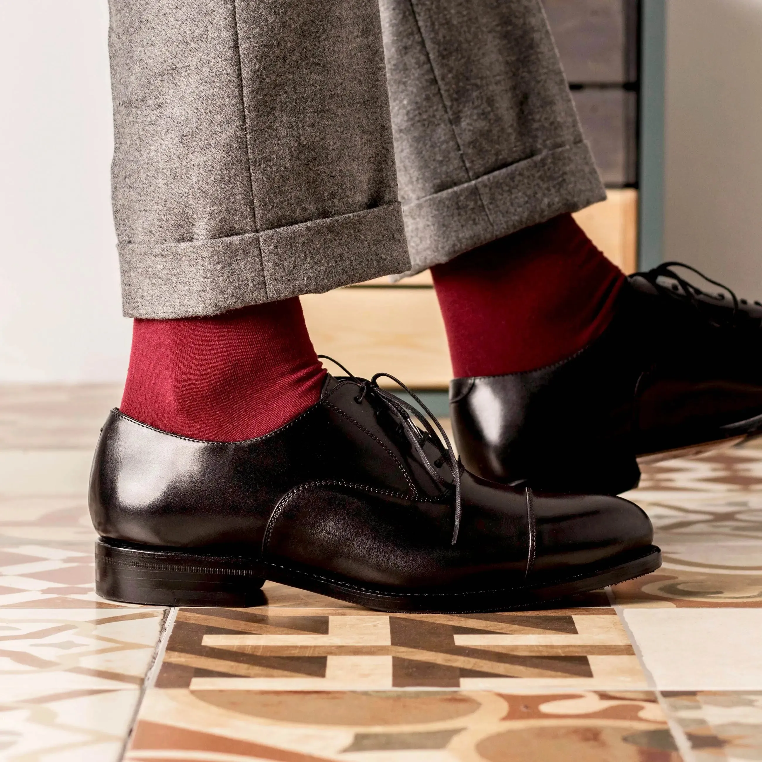 DapperFam Rafael in Black Men's Italian Leather Oxford