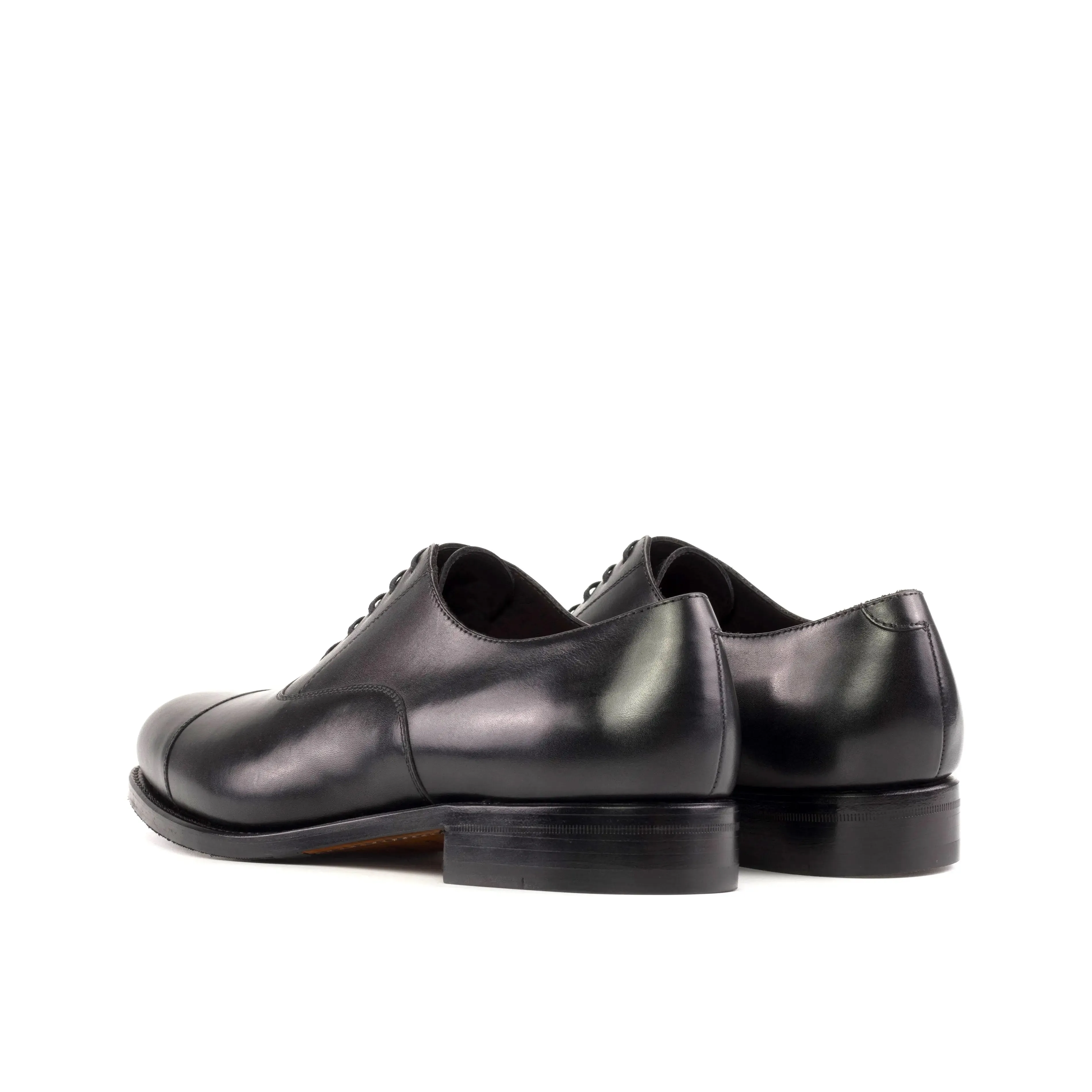 DapperFam Rafael in Black Men's Italian Leather Oxford