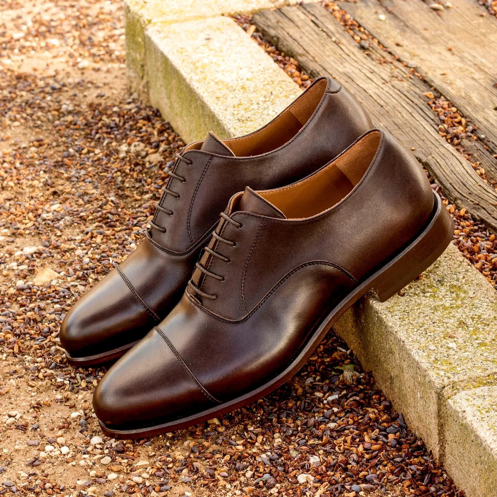 DapperFam Rafael in Dark Brown Men's Italian Leather Oxford