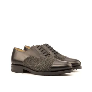 DapperFam Rafael in Nailhead / Black Men's Sartorial & Italian Leather Oxford