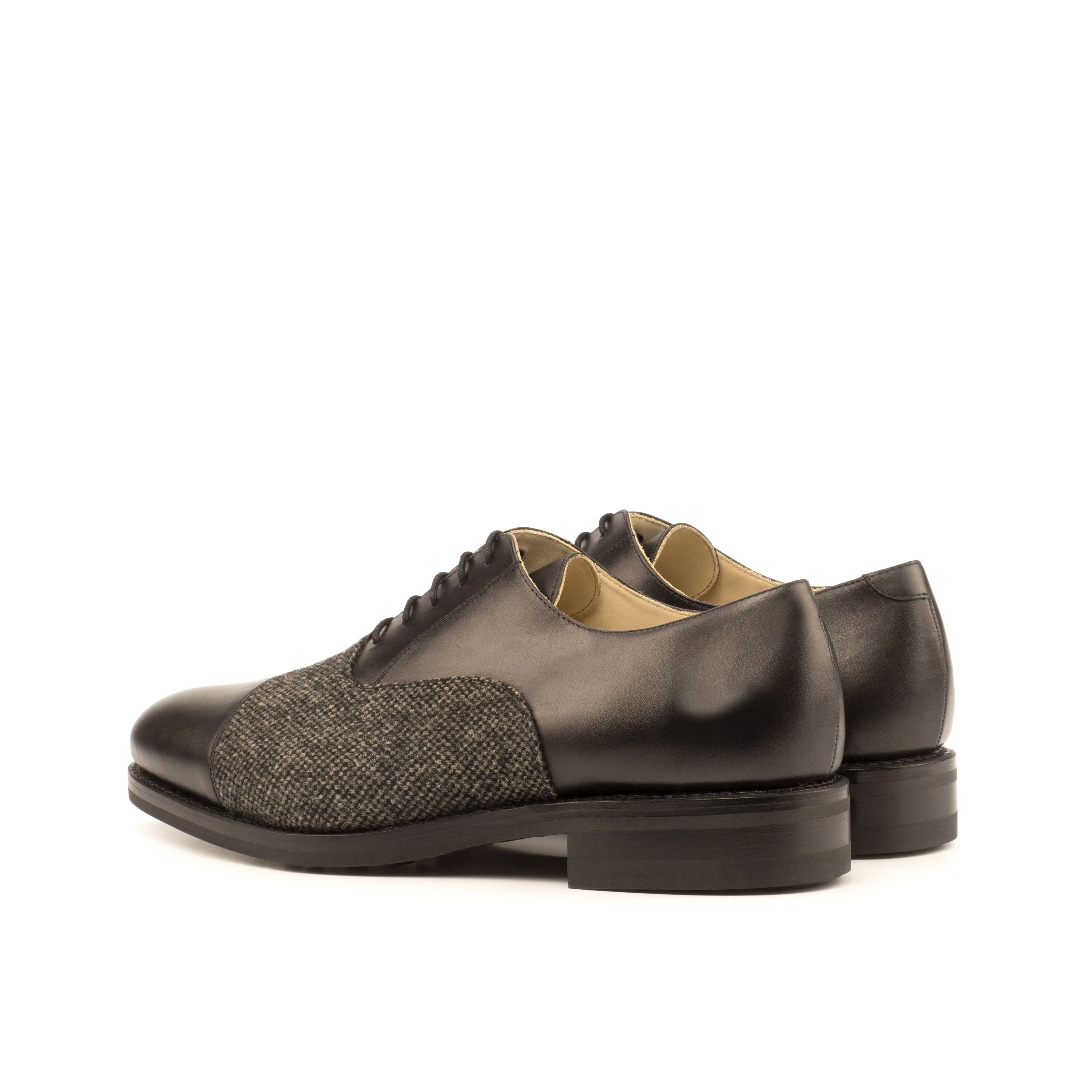 DapperFam Rafael in Nailhead / Black Men's Sartorial & Italian Leather Oxford