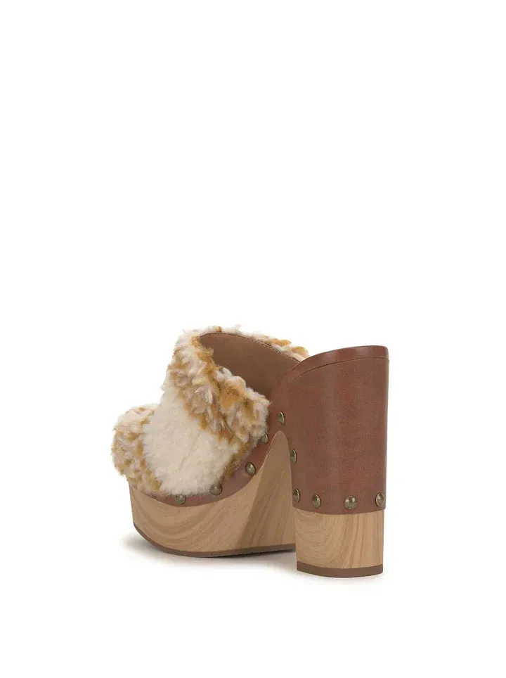 Dasally Platform Mule in Sherpa Plaid