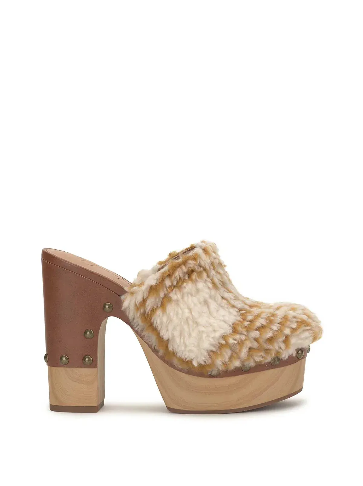 Dasally Platform Mule in Sherpa Plaid