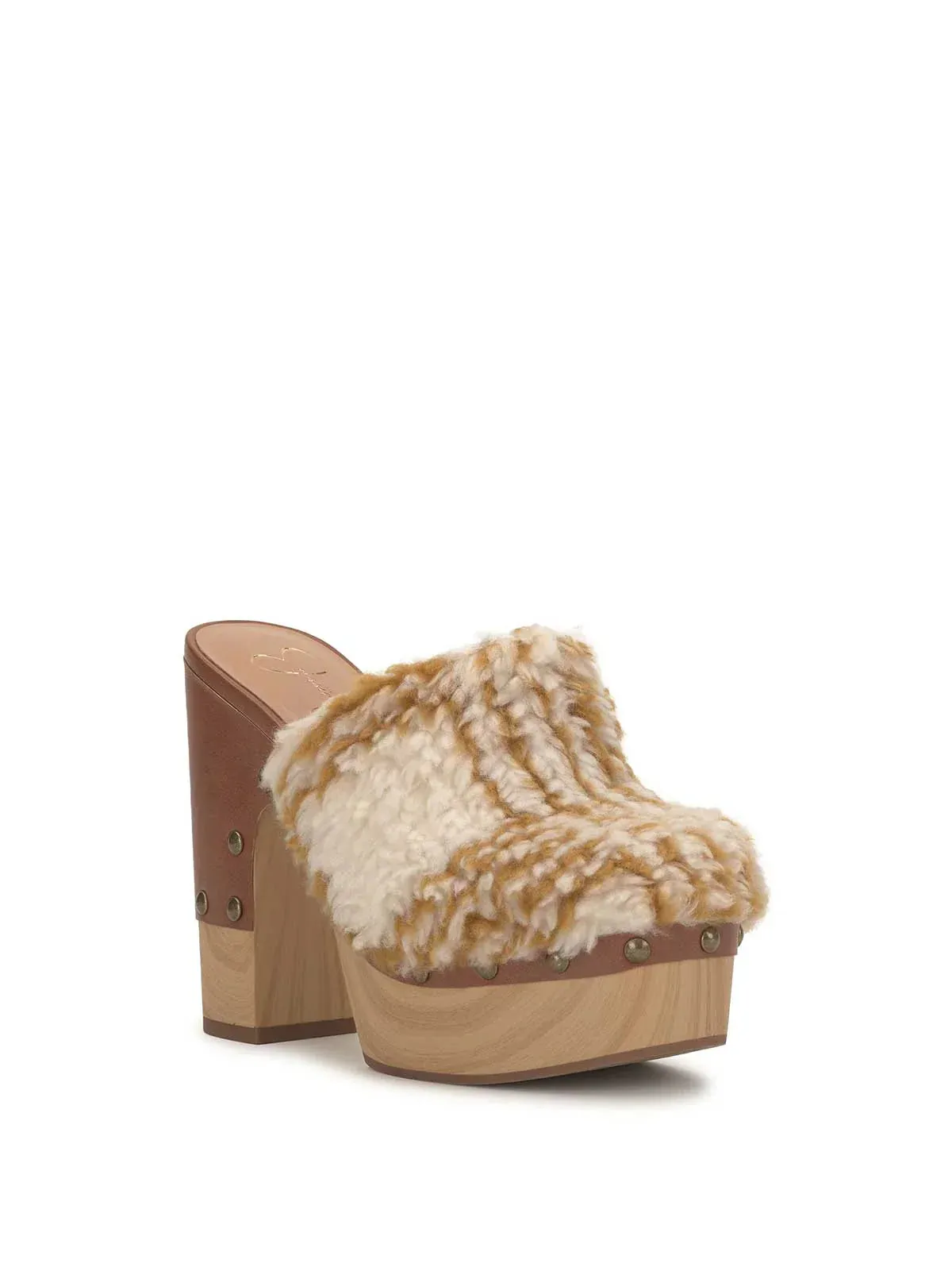 Dasally Platform Mule in Sherpa Plaid